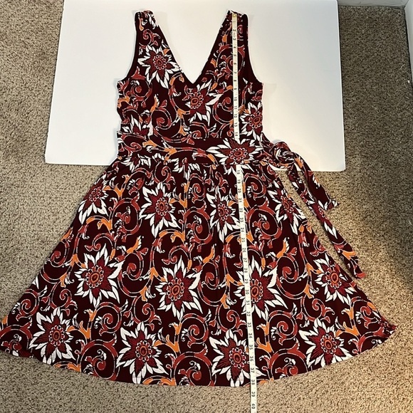 Loft Midi Sleeveless Multi Floral Dress Women’s M - Picture 11 of 14